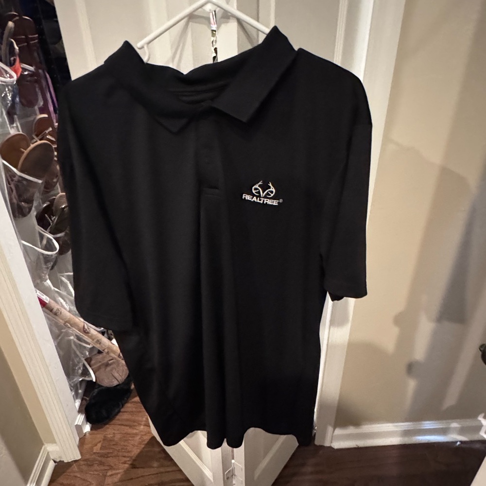 Black dri fit polo real tree 2XL